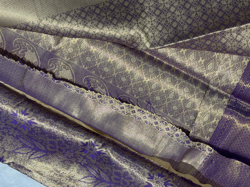 Tissue Silk Saree with Floral Zari Weaving