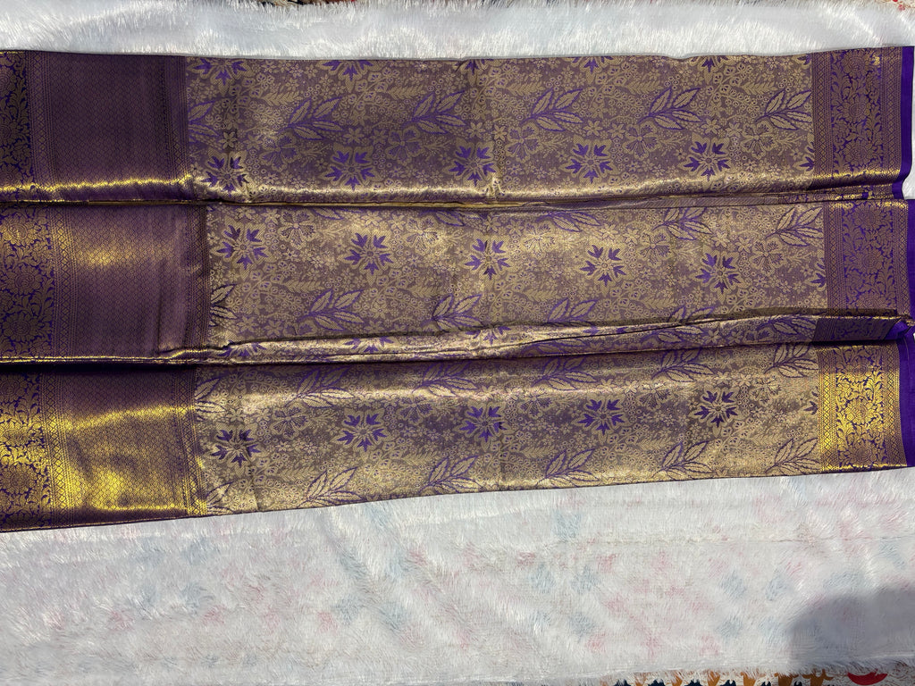 Tissue Silk Saree with Floral Zari Weaving